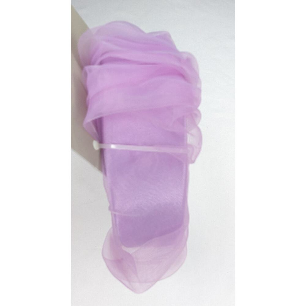 Girls Lavender Purple Ruffled Tulle Headband Hair Accessory Princess Party - Picture 6 of 7